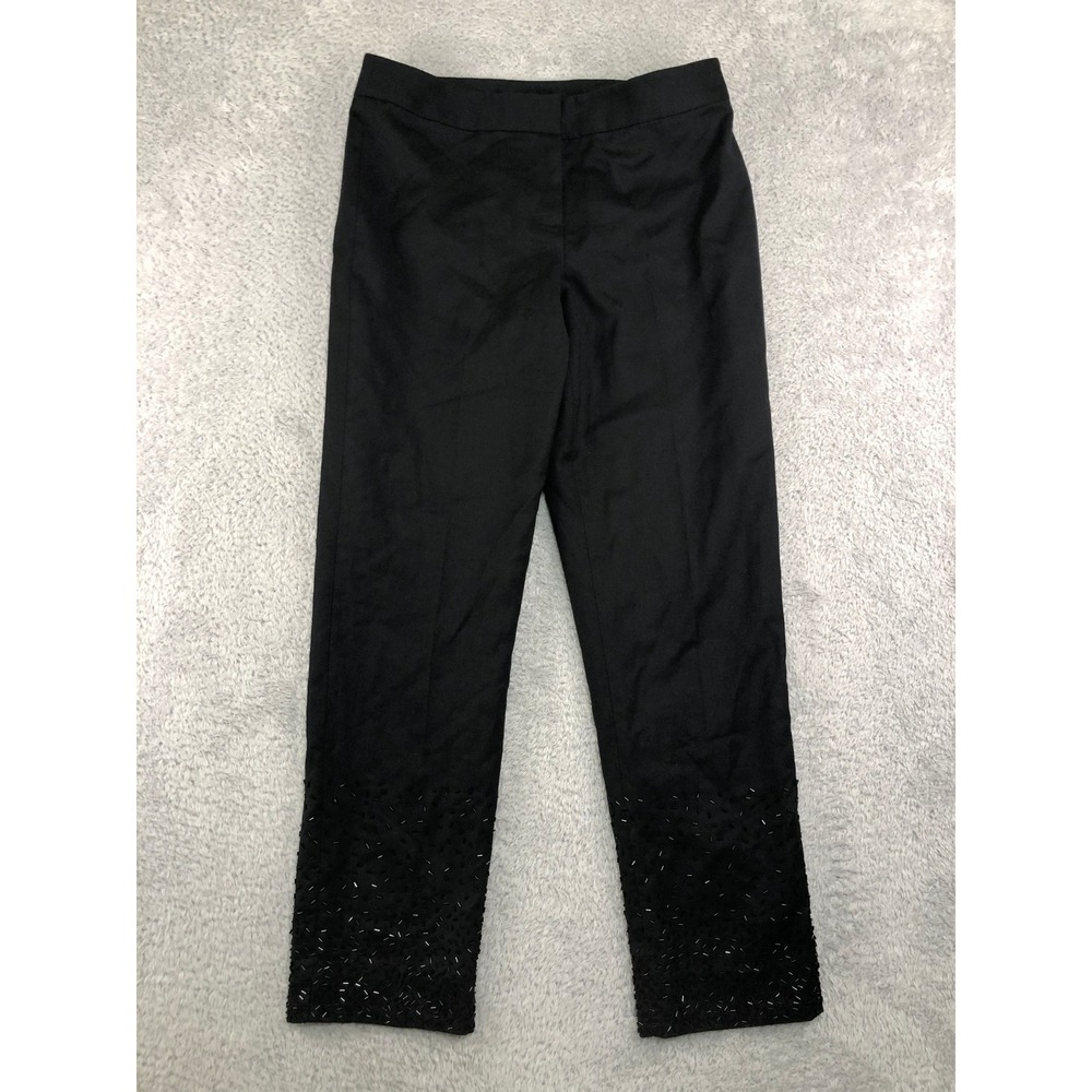 Talbots Pants 4 (30x29) Black NWT Signature Marzotto Wool Beaded Hem *Flaw